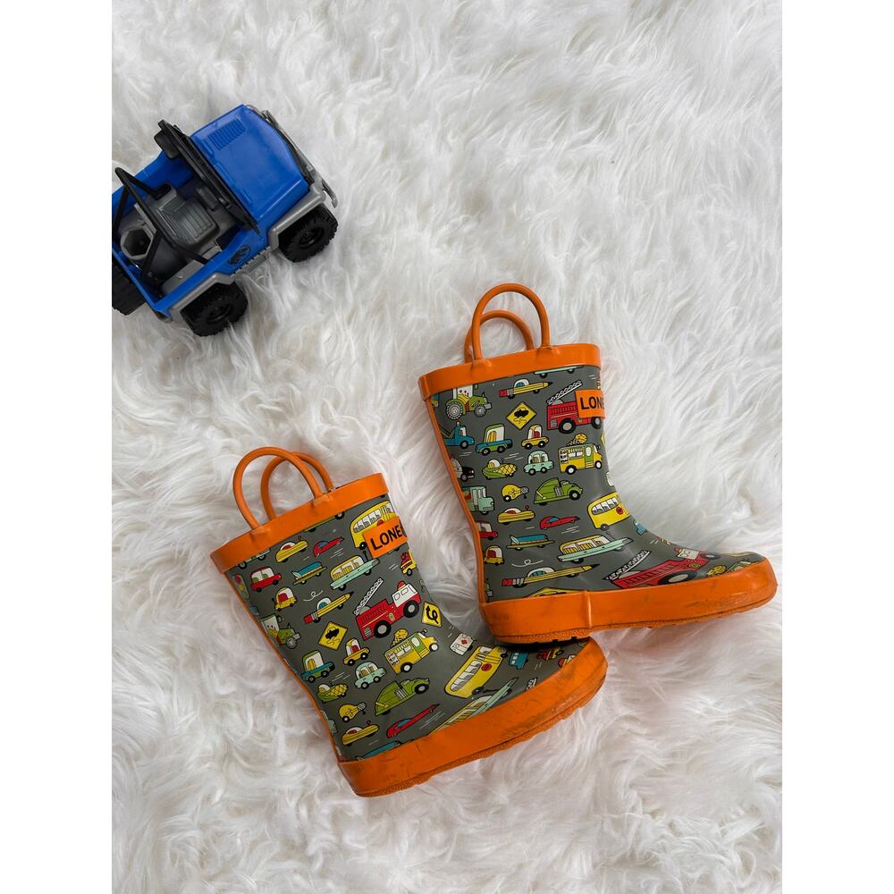 Lone Cone Toddler Rain Boots Car Print